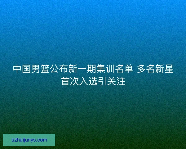 中国男篮公布新一期集训名单 多名新星首次入选引关注