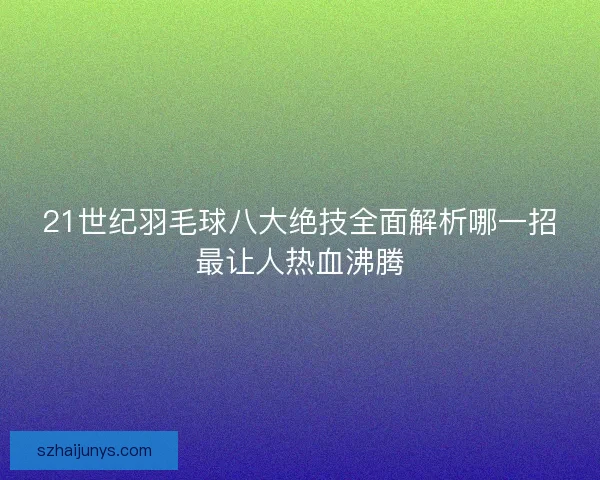 21世纪羽毛球八大绝技全面解析哪一招最让人热血沸腾