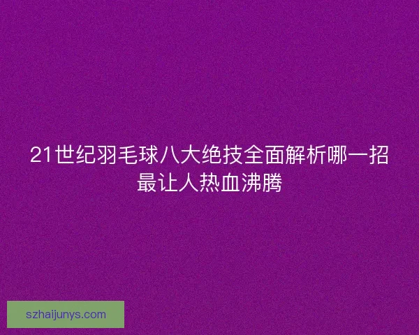 21世纪羽毛球八大绝技全面解析哪一招最让人热血沸腾 21世纪羽毛球八大绝技全面解析哪一招最让人热血沸腾