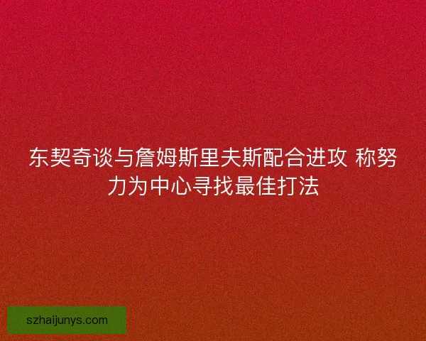 东契奇谈与詹姆斯里夫斯配合进攻 称努力为中心寻找最佳打法