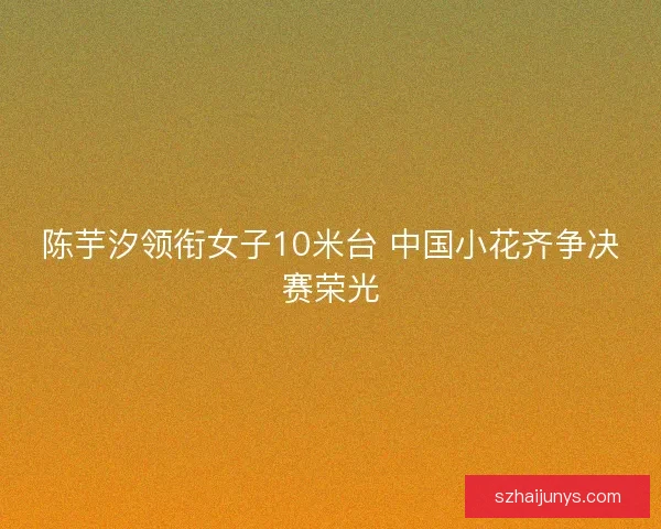 陈芋汐领衔女子10米台 中国小花齐争决赛荣光 陈芋汐领衔女子10米台 中国小花齐争决赛荣光